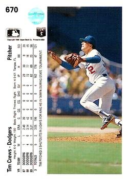 Tim Crews  baseball card collectible - Main Image 2