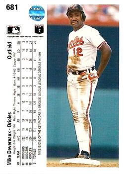 Mike Devereaux  baseball card collectible - Main Image 2