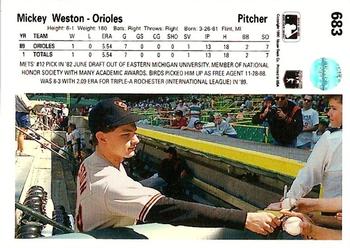 Mickey Weston  baseball card collectible - Main Image 2