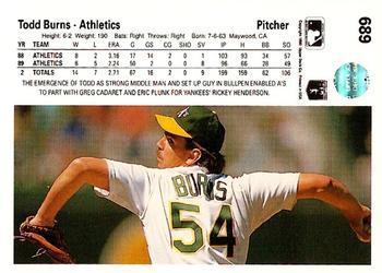 Todd Burns  baseball card collectible - Main Image 2