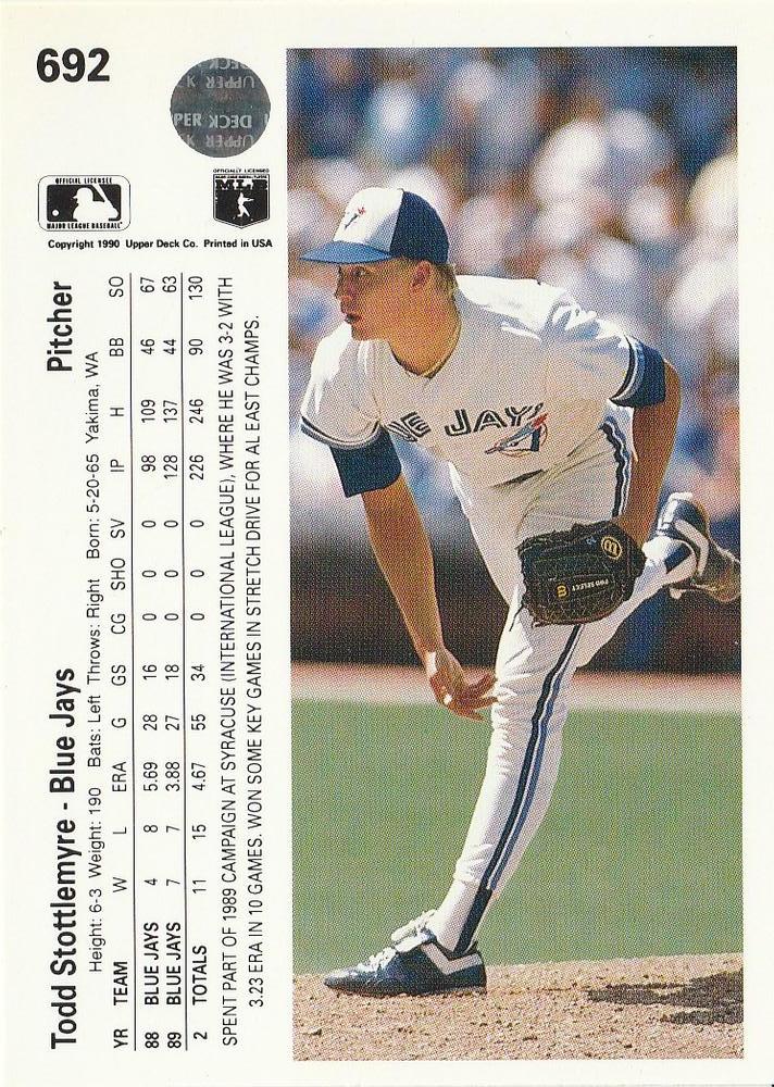 Todd Stottlemyre  baseball card collectible - Main Image 2