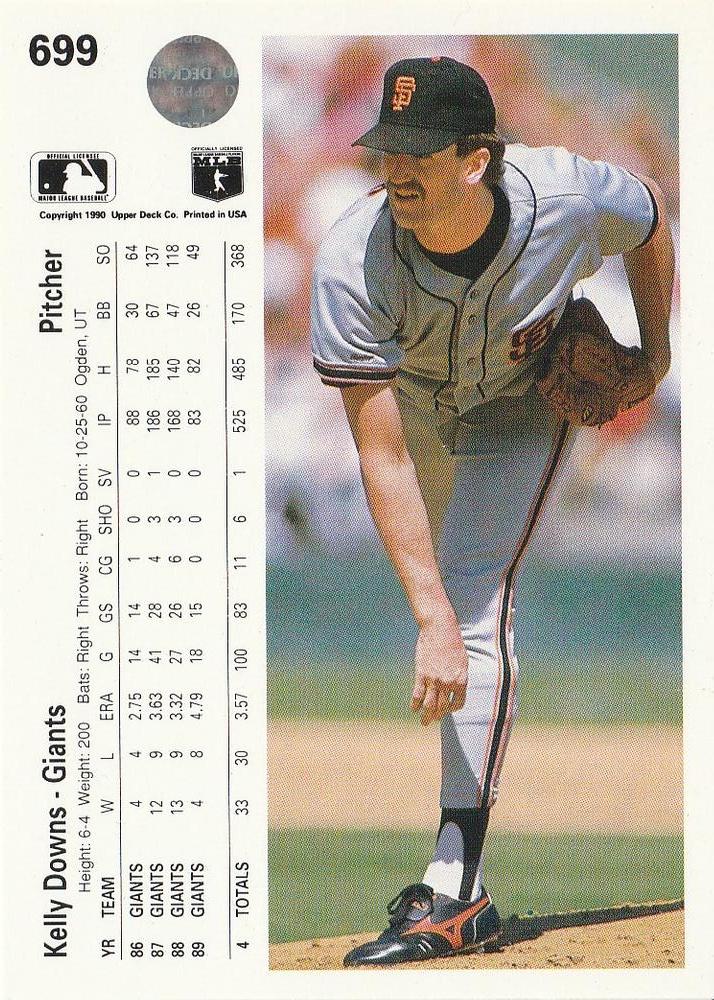 Kelly Downs  baseball card collectible - Main Image 2