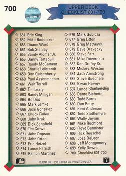 Checklist: 601-700  baseball card collectible - Main Image 2