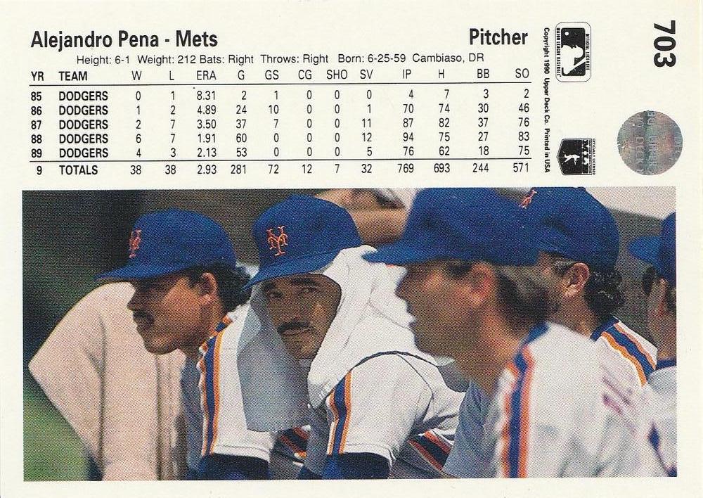 Alejandro Pena  baseball card collectible - Main Image 2