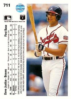 Dave Justice  baseball card collectible - Main Image 2