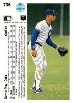 Derrick May  baseball card collectible - Main Image 2