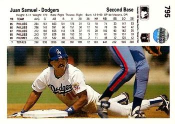 Juan Samuel  baseball card collectible - Main Image 2