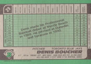 Denis Boucher  baseball card collectible - Main Image 2