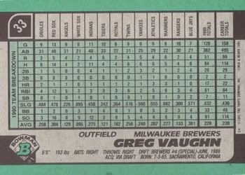 Greg Vaughn  baseball card collectible - Main Image 2