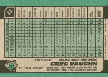 Greg Vaughn  baseball card collectible - Main Image 2