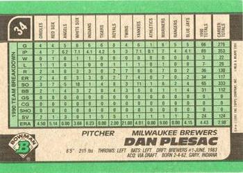 Dan Plesac  baseball card collectible - Main Image 2