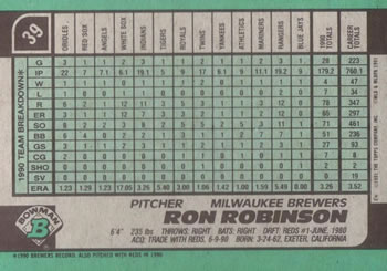 Ron Robinson  baseball card collectible - Main Image 2