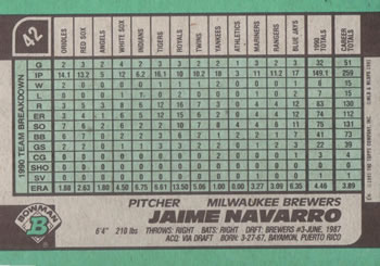 Jaime Navarro  baseball card collectible - Main Image 2