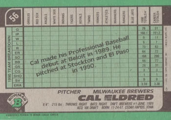 Cal Eldred  baseball card collectible - Main Image 2