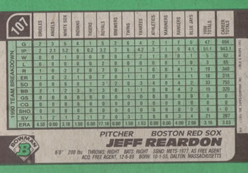 Jeff Reardon  baseball card collectible - Main Image 2