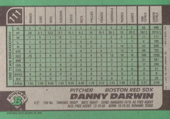 Danny Darwin  baseball card collectible - Main Image 2