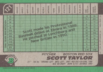 Scott Taylor  baseball card collectible - Main Image 2