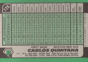 Carlos Quintana  baseball card collectible - Main Image 2