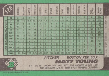 Matt Young  baseball card collectible - Main Image 2