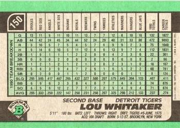 Lou Whitaker  baseball card collectible - Main Image 2