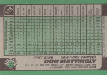 Don Mattingly  baseball card collectible - Main Image 2