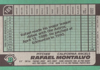 Rafael Montalvo  baseball card collectible - Main Image 2