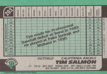 Tim Salmon  baseball card collectible - Main Image 2