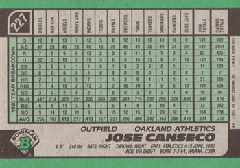 Jose Canseco  baseball card collectible - Main Image 2