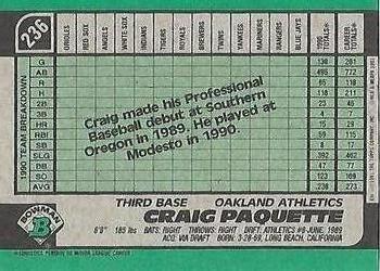 Craig Paquette  baseball card collectible - Main Image 2