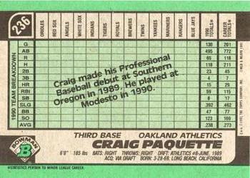 Craig Paquette  baseball card collectible - Main Image 2