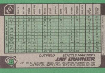 Jay Buhner  baseball card collectible - Main Image 2