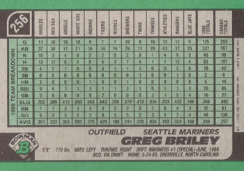 Greg Briley  baseball card collectible - Main Image 2