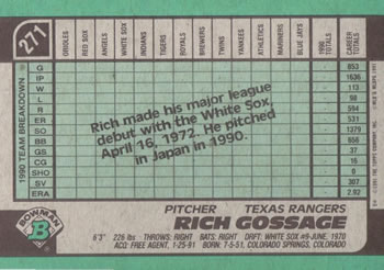 Rich Gossage  baseball card collectible - Main Image 2