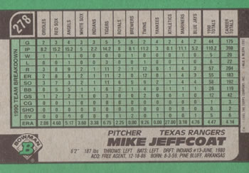 Mike Jeffcoat  baseball card collectible - Main Image 2