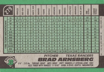 Brad Arnsberg  baseball card collectible - Main Image 2