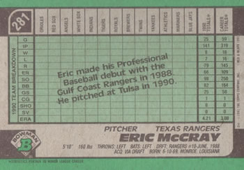 Eric McCray  baseball card collectible - Main Image 2