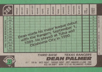 Dean Palmer  baseball card collectible - Main Image 2