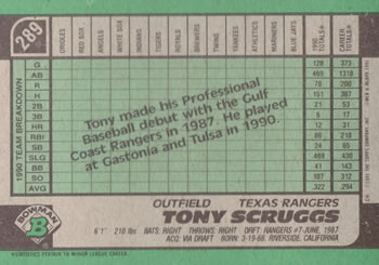 Tony Scruggs  baseball card collectible - Main Image 2