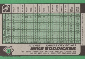 Mike Boddicker  baseball card collectible - Main Image 2