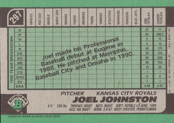 Joel Johnston  baseball card collectible - Main Image 2