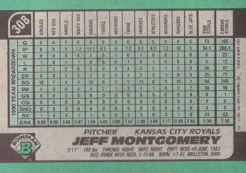 Jeff Montgomery  baseball card collectible - Main Image 2