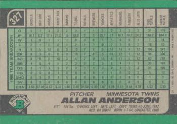 Allan Anderson  baseball card collectible - Main Image 2