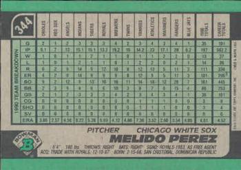 Melido Perez  baseball card collectible - Main Image 2