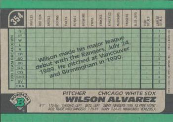 Wilson Alvarez  baseball card collectible - Main Image 2