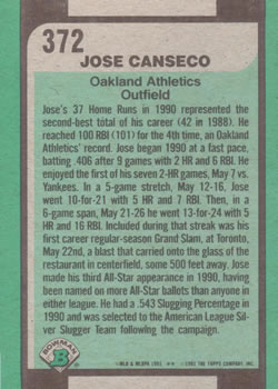 Jose Canseco  baseball card collectible - Main Image 2
