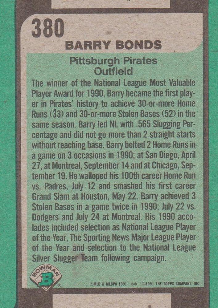 Barry Bonds  baseball card collectible - Main Image 2