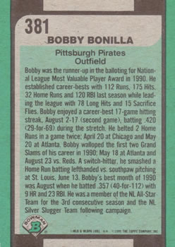 Bobby Bonilla  baseball card collectible - Main Image 2