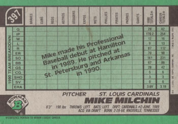 Mike Milchin  baseball card collectible - Main Image 2