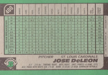 Jose DeLeon  baseball card collectible - Main Image 2