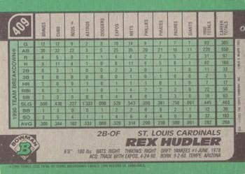 Rex Hudler  baseball card collectible - Main Image 2